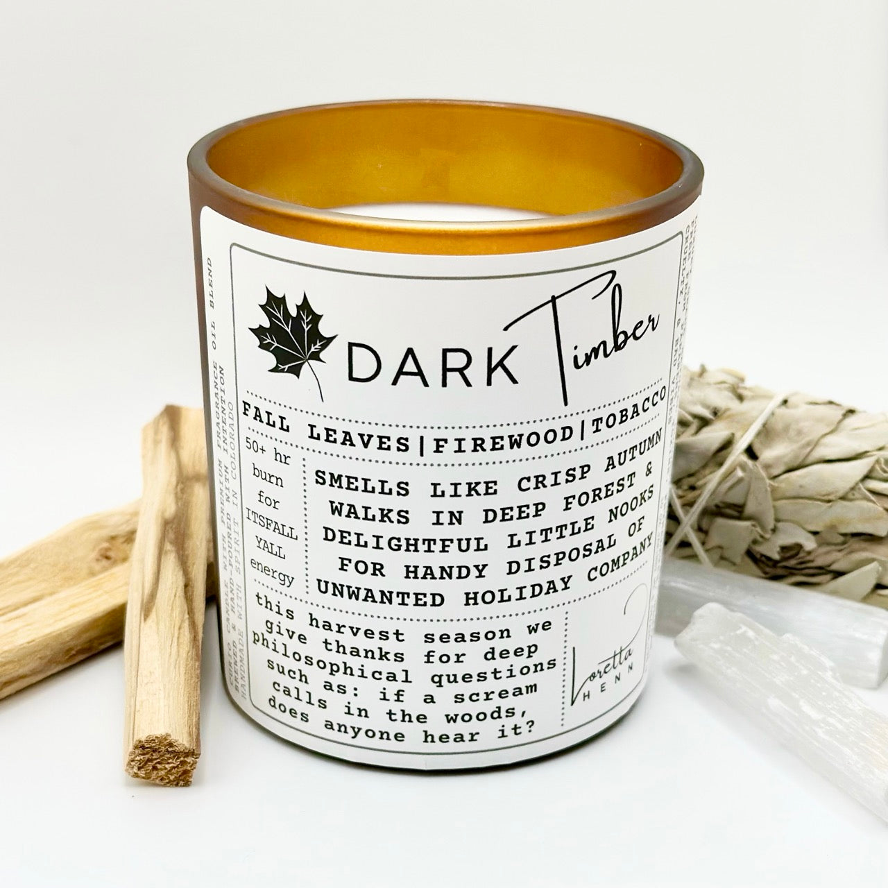 DARK Timber: Isolation Hibernation Preparation Fall Vibes candle