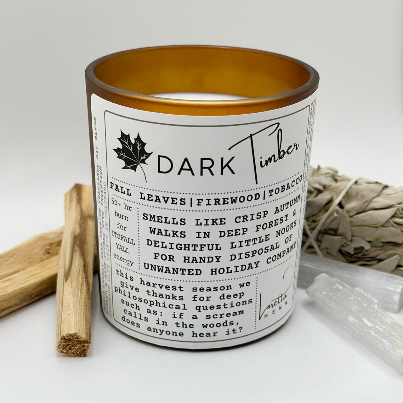 DARK Timber: Isolation Hibernation Preparation Fall Vibes candle