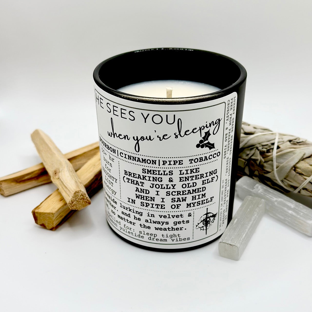 HE SEES YOU When You're Sleeping: Sleep Tight Cinnamon Yuletide Dreams candle