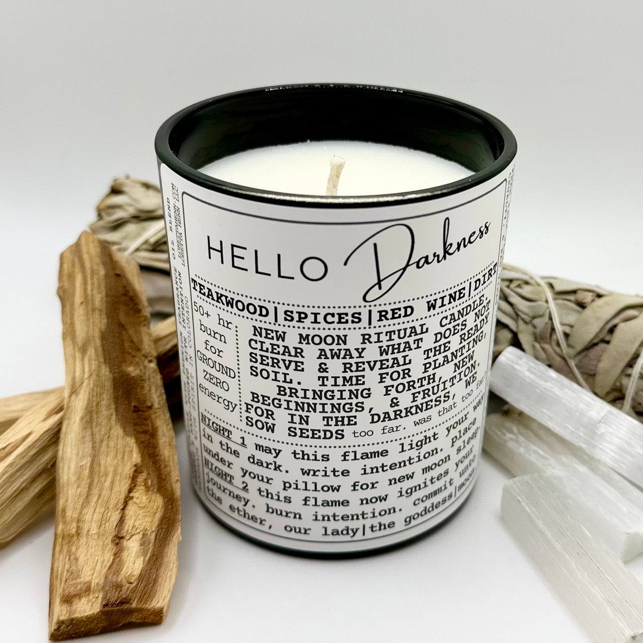 HELLO Darkness: New Moon ritual candle