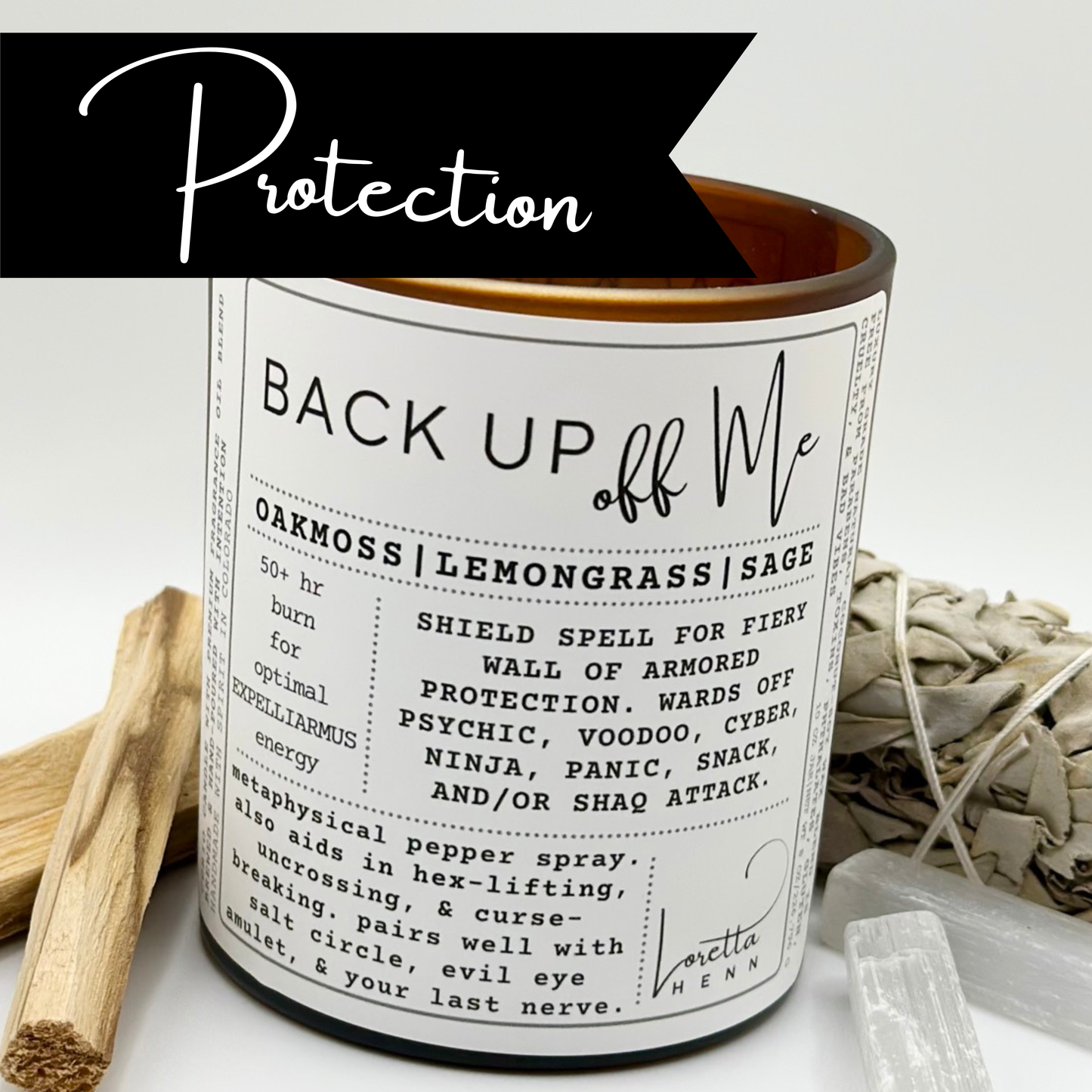 BACK UP Off Me: Protection candle