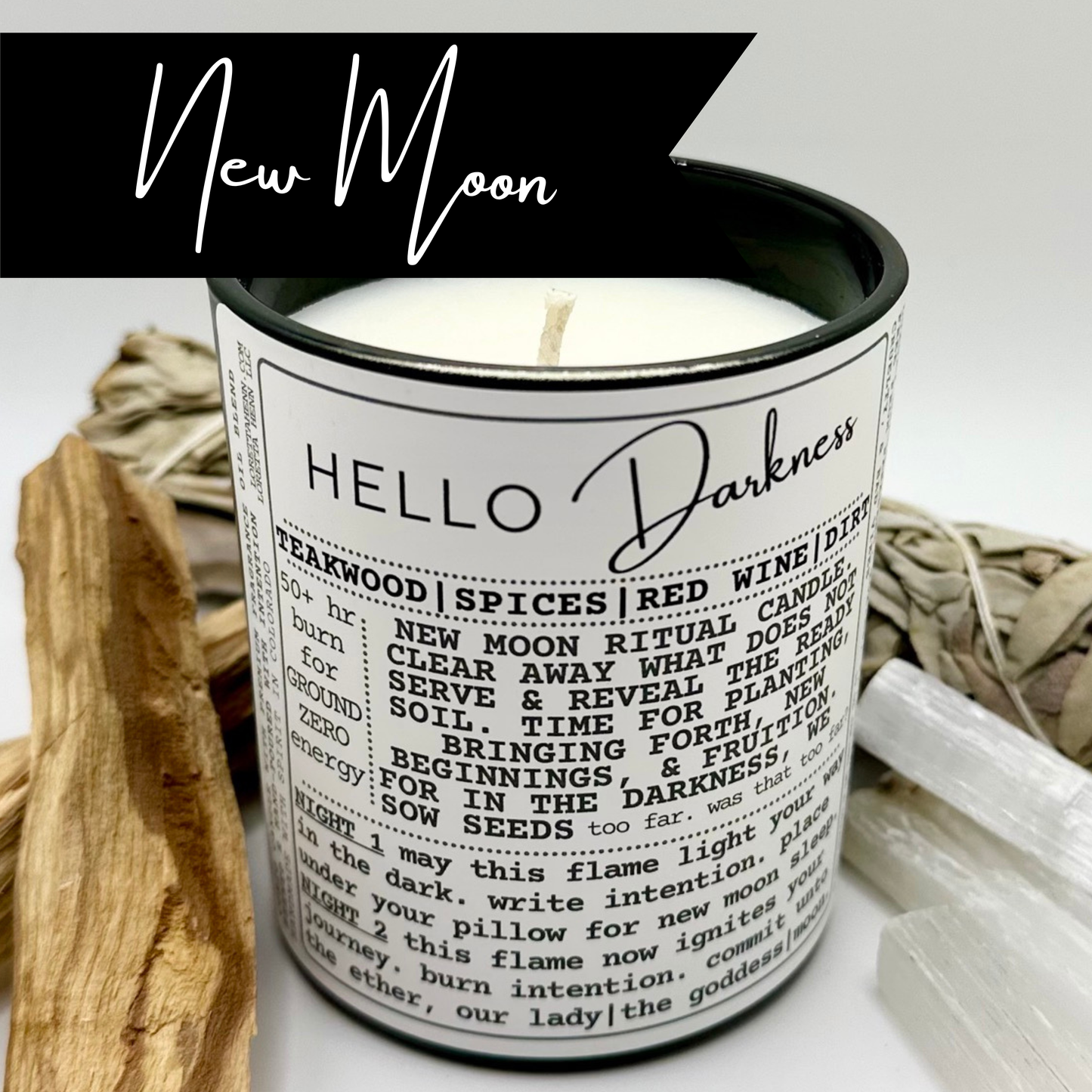 HELLO Darkness: New Moon ritual candle