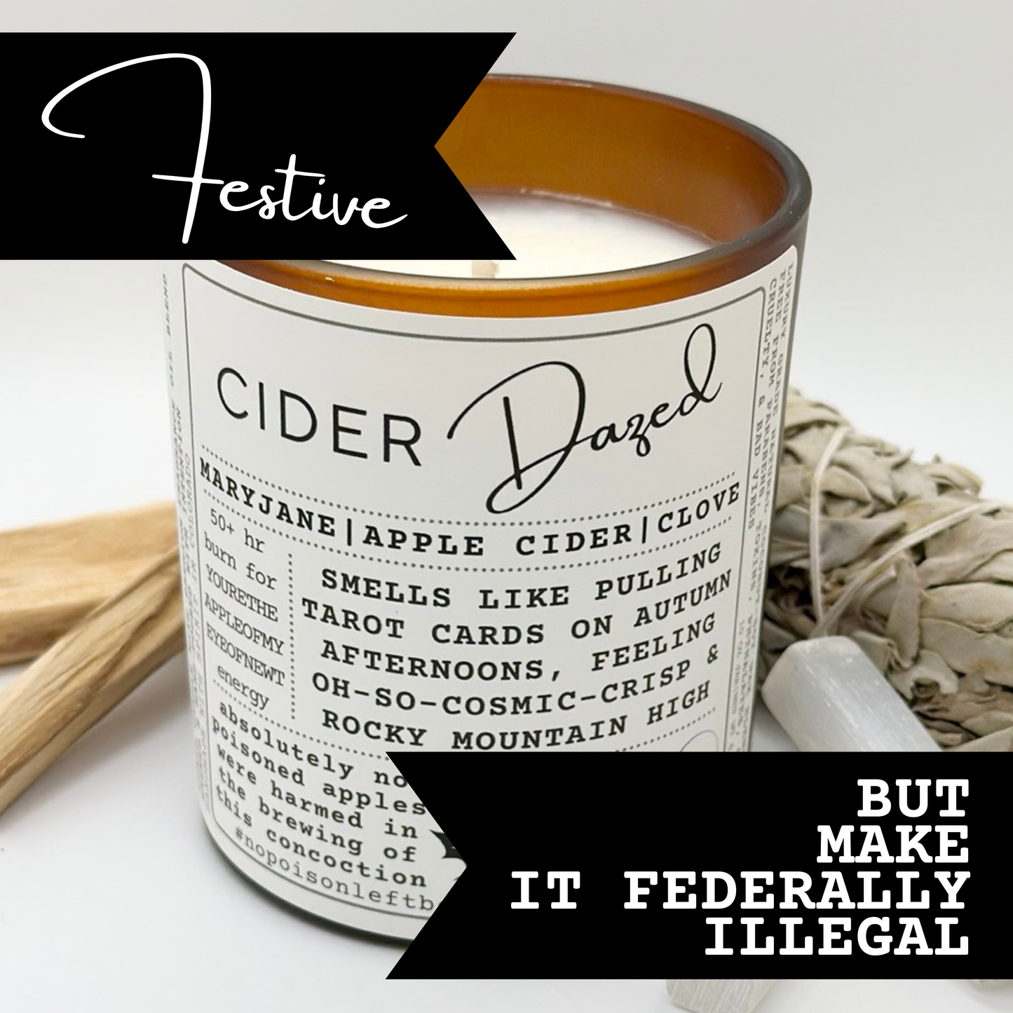 CIDER Dazed: Medicinal & Chill, Spiced Apple Fall Vibes candle