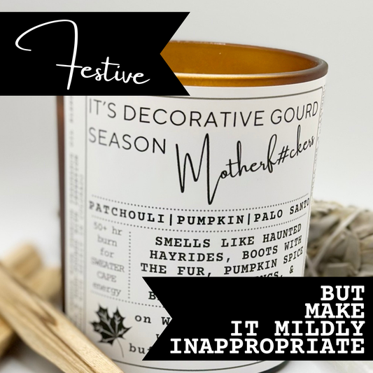 IT'S DECORATIVE GOURD SEASON Motherf#ckers: Pumpkin Spice Clapback Fall Vibes candle