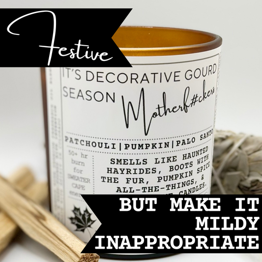 IT'S DECORATIVE GOURD SEASON Motherf#ckers: Pumpkin Spice Clapback Fall Vibes candle